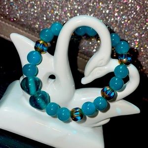 Turquoise Blue Gold Bracelet